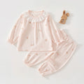 Babykleidung Sommer Outfit für Mädchen, Klasse A, 6-12 Monate, Baby Klimaanlagen Kleidung, Zweiteiliges Set, Sommer dünne Faser 80