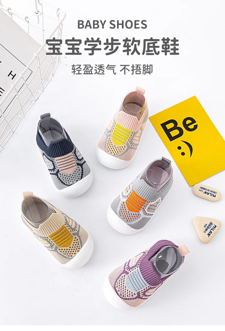 Baby Schuhe Anti-Rutsch Atmungsaktive Krabbelschuhe mit Gummisohle für Kinder Jungen Mesh-Schuhe Weiche Sohle Baby Mädchen