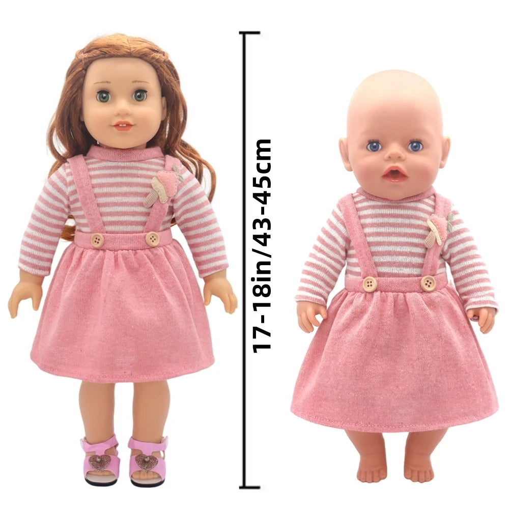 Baby Born Doll Outfits For 13-18 Inch Newborn Doll Cute Jumpers Rompers Suit+Shoes Doll Accessories Festival Birthday Gift
