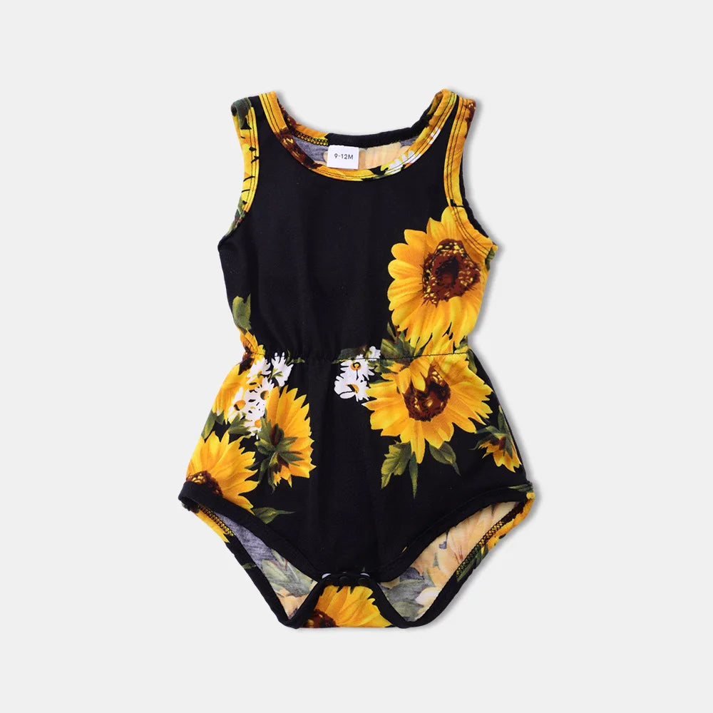 Mother Daughter Dress Summer Children's Clothing Beach Girls Dresses Vestido Baby Romper Family Matching Outfits Women Jumpsuit