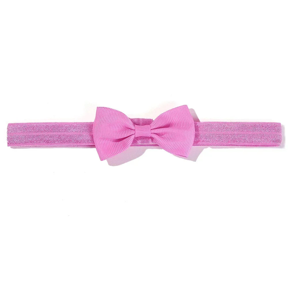1pcs Baby Bows Head Band Elastic Ribbon Hair Band Infant Headwear Solid Color Headband Babe Casual Head Accessories Wholesale