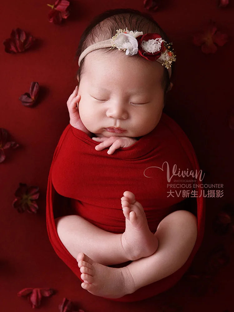Baby Girl Headflower Headband Photography Props Handmade Adjustable Artificial Flower Headdress Studio Babies Photo Accessories