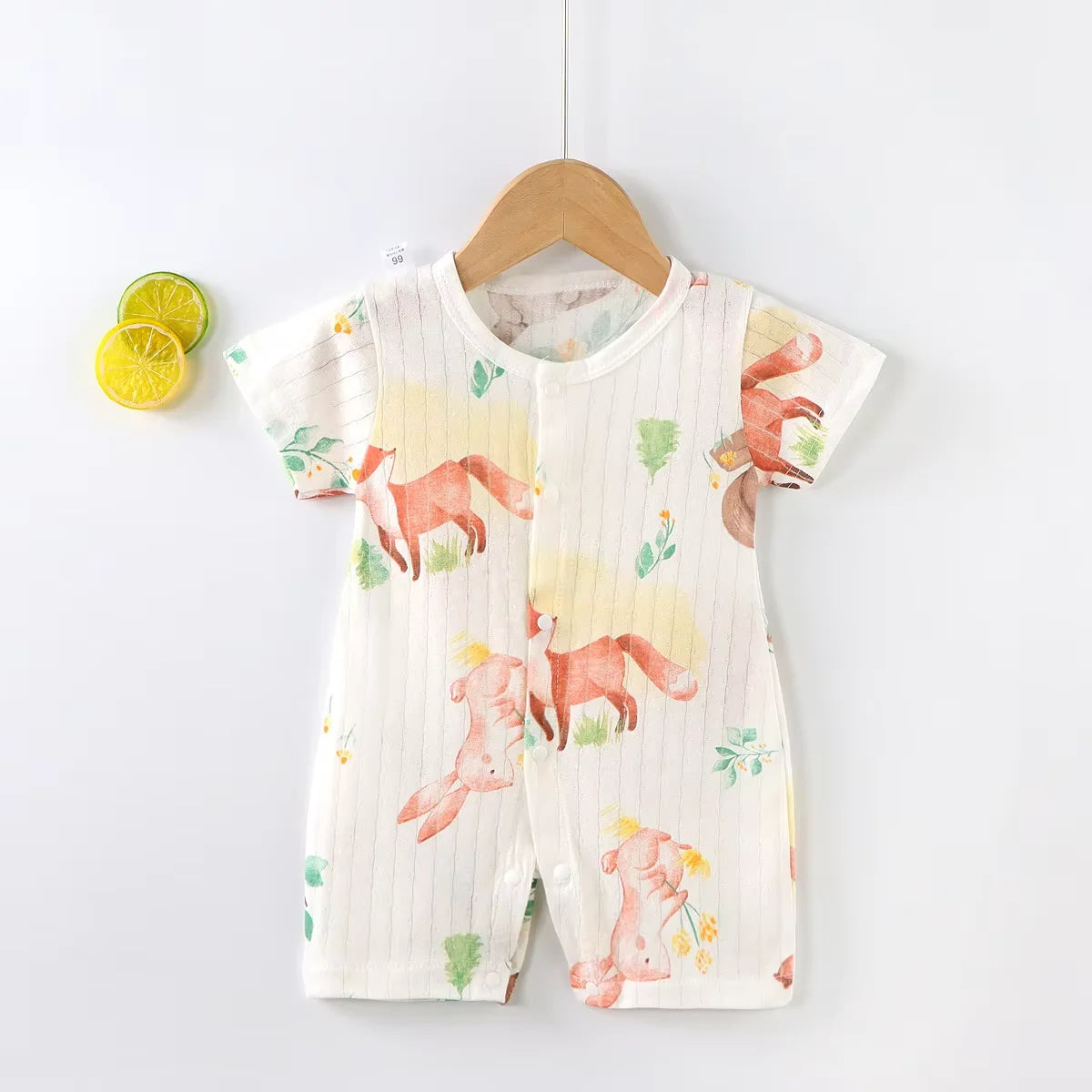 Baby Bodysuit 0-1 Years Cotton Jacquard Snap Closure Crawling Outfit Simple and Trendy Lightweight Romper