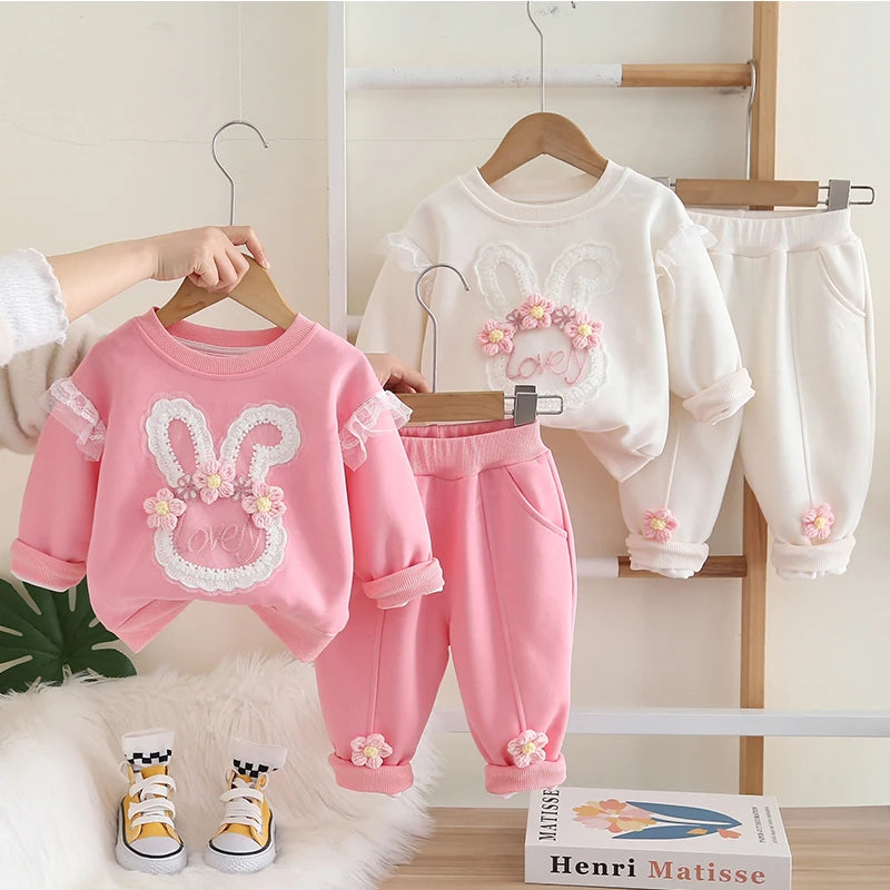 New Autumn Baby Clothes Kids Clothing Set Children Girls Long Sleeved T-Shirt Pants 2Pcs/Sets Infant Costume Toddler Tracksuits