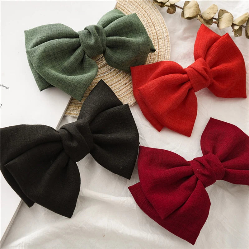 Pasadores de pelo con lazo para niñas, pinzas dulces de princesa para bebés, horquillas de color sólido, pasadores de tela, accesorios para el pelo de niños