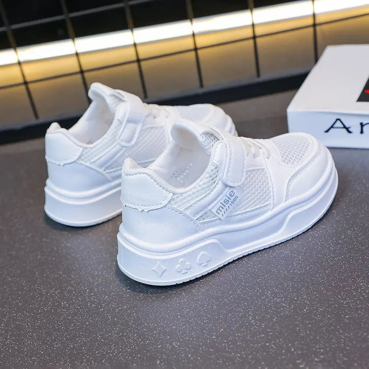 2026 New Leather Kids Running Shoes youngsters teens Casual Fashion Walking Sneakers Breathable Non-slip Girl Tennis Footwear