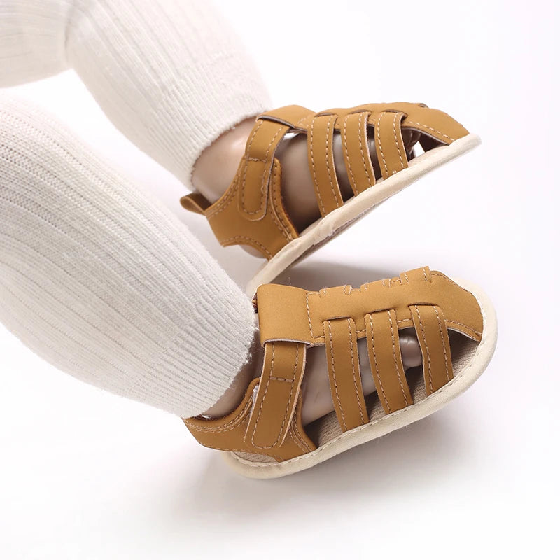 Baby Shoes Summer Collection For Boys Aged 0-1 Including Ankle Sandals and Baby Walking Shoes