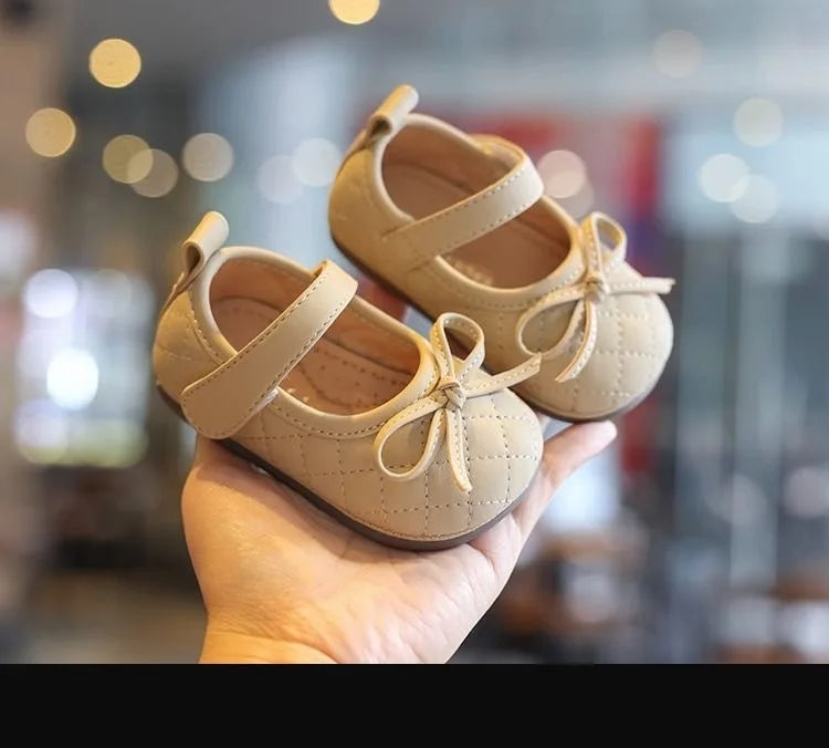 New Summer Toddler Single Shoes Baby Outdoor Learning Shoes Fashionable Girl Baby Bow Dress Shoes Children Non-Slip Casual Shoes