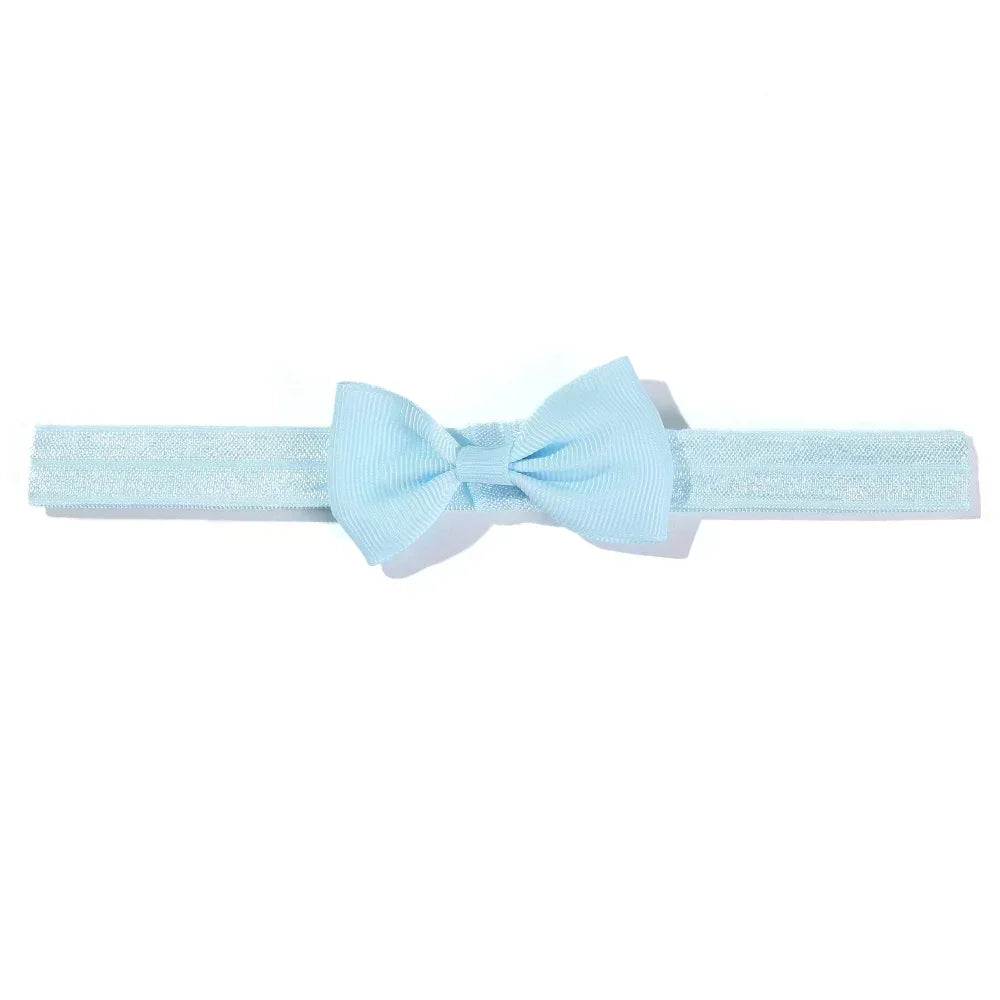 1pcs Baby Bows Head Band Elastic Ribbon Hair Band Infant Headwear Solid Color Headband Babe Casual Head Accessories Wholesale