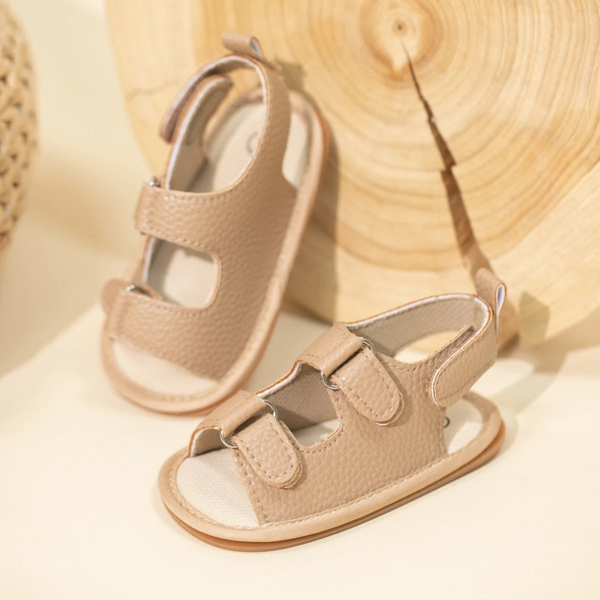 New Baby Sandals Baby Shoes Baby Boy Girl Sandals PU Soft Bottom Sole Anti-Slip Infant First Walker Crib Shoes Newborn Moccasins