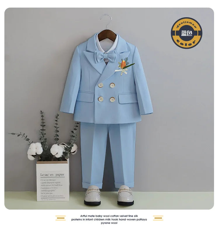 Traje de fotografía para niños Flower Boys, disfraz formal para bebés y niños, vestido para fiesta de cumpleaños o boda, esmoquin para actuaciones.