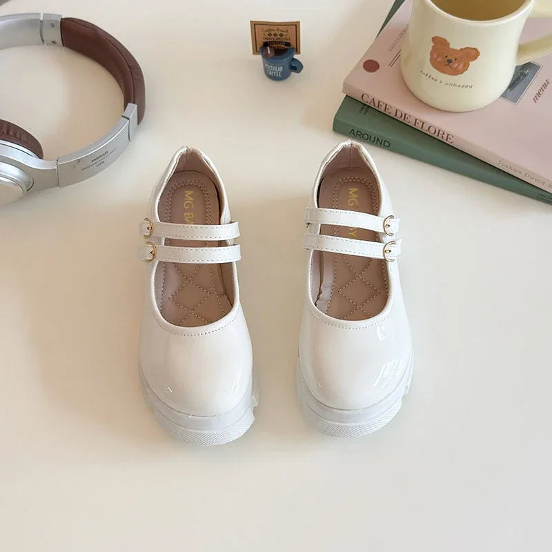 Children Leather Shoes for Girls 2025 Spring Autumn New Fashion Korean Style Soft Bottom Anti-slippery Versatile Mary Jane Shoes