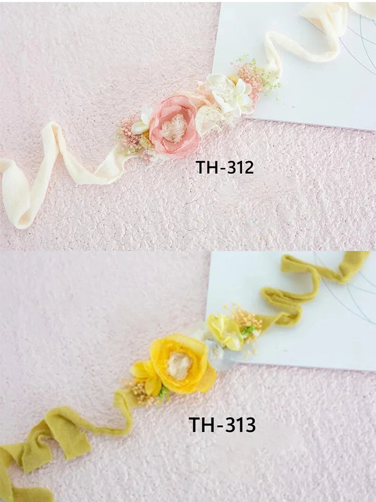 Baby Girl Headflower Headband Photography Props Handmade Adjustable Artificial Flower Headdress Studio Babies Photo Accessories