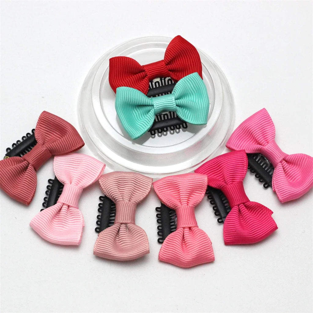 12 Stück/Packung Mädchen kleine Haarspange Baby Schleifen Haarnadeln Säugling Kinder Feine hauchdünne Babyhaar-Mini-Klammer Neugeborenen-Haarschleife