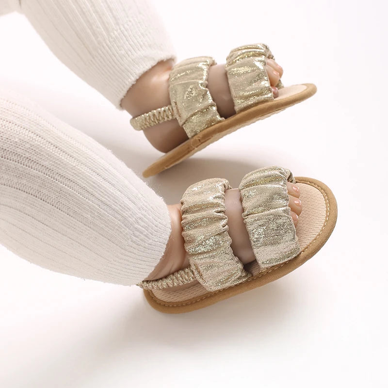 Solid Color Baby Sandals For Summer Soft Soled Non Slip Baby Walking Shoes For 0-18 Months Breathable And Anti Drop Shoes