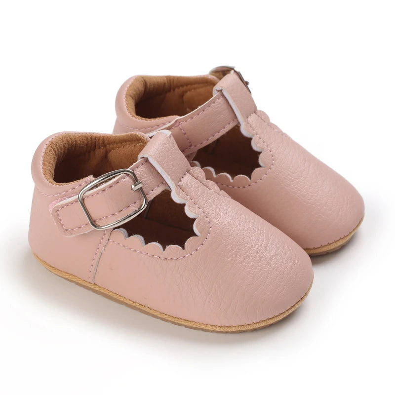 Baby Shoes Classic Stripe Leather Boy Girl Shoes Multicolor Toddler Rubber Sole Anti-Slip First Walkers Infant Moccasins