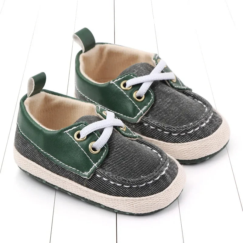 Zapatos de 0-18 meses para bebé niño/niña, zapatillas de tobillo con suela antideslizante, para recién nacidos, primeros pasos, mocasines para cuna