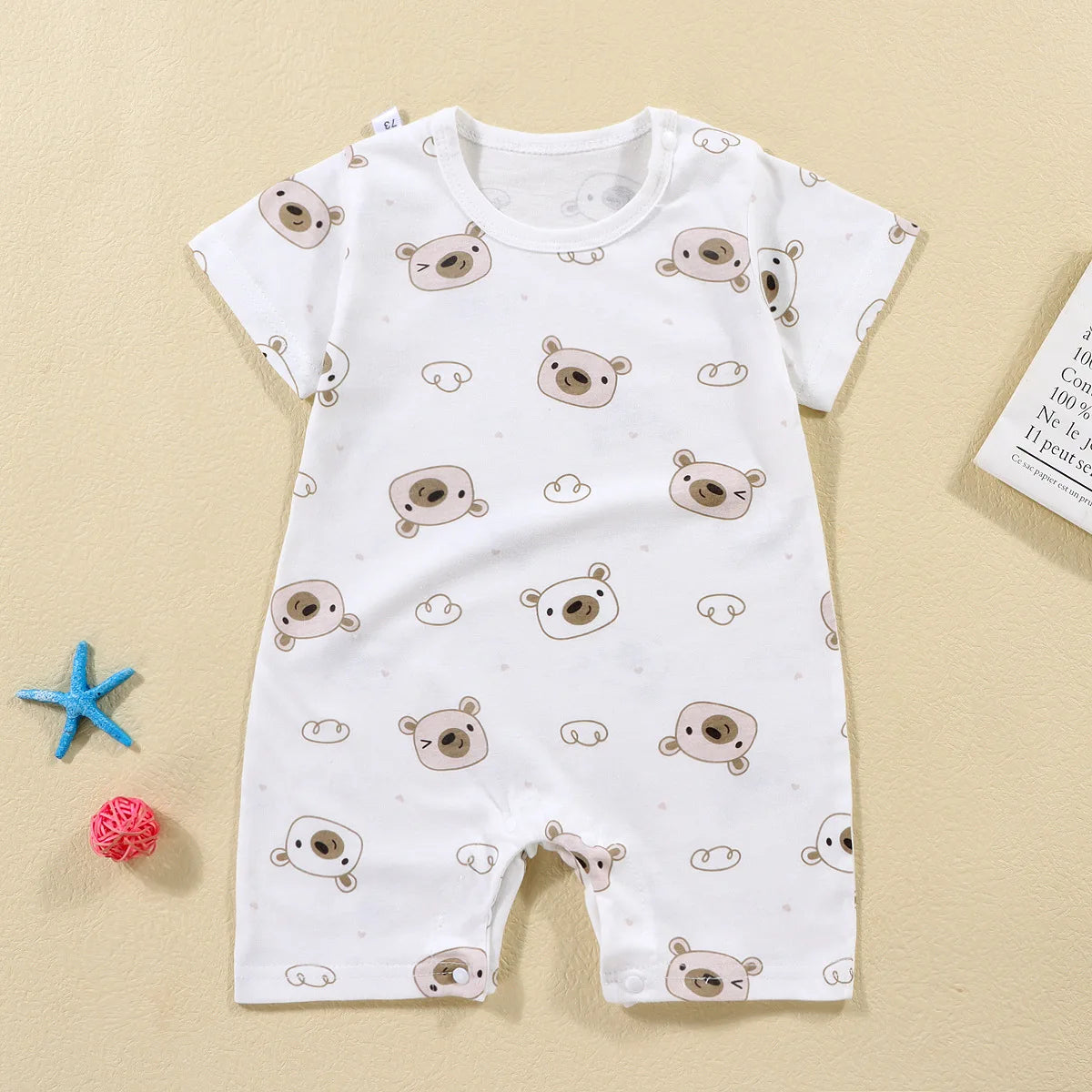 2025 Climbing Clothes Pure Cotton Summer New Version Of Male Baby Thin Female Short Sleeved Children Onesies Kids Clothes