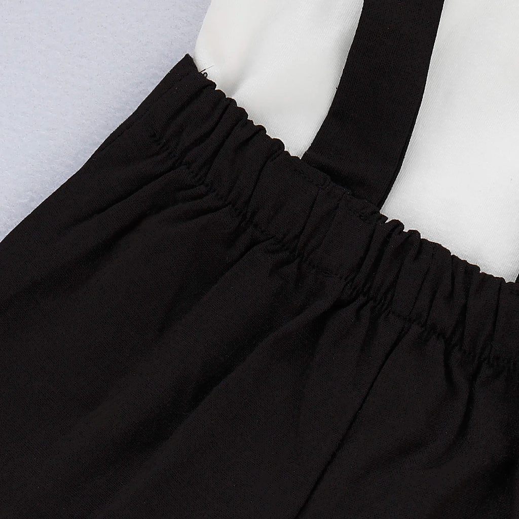Conjunto de Traje Formal de Caballero para Bebé Recién Nacido, Camisa de Manga Corta con Lazo + Pelele de Pantalones Cortos, Moda de Verano, 2 Piezas