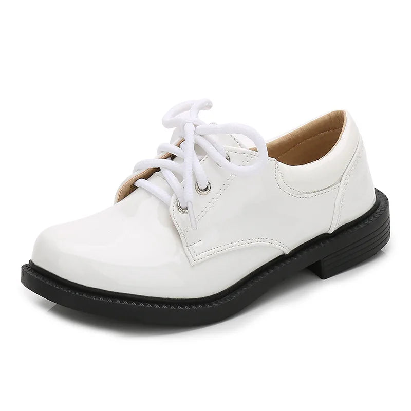 New Big Kids Loafers Boys Patent Leather Shoes Adult British Style Dress Shoes Men Casual Versatile Shoes Soft Sole Comfortable