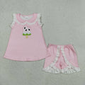Summer clothing Baby Girls outfits Toddlers Girls wholesale boutique Embroidery Fishes Baby Girls Tunic Shorts Clothes