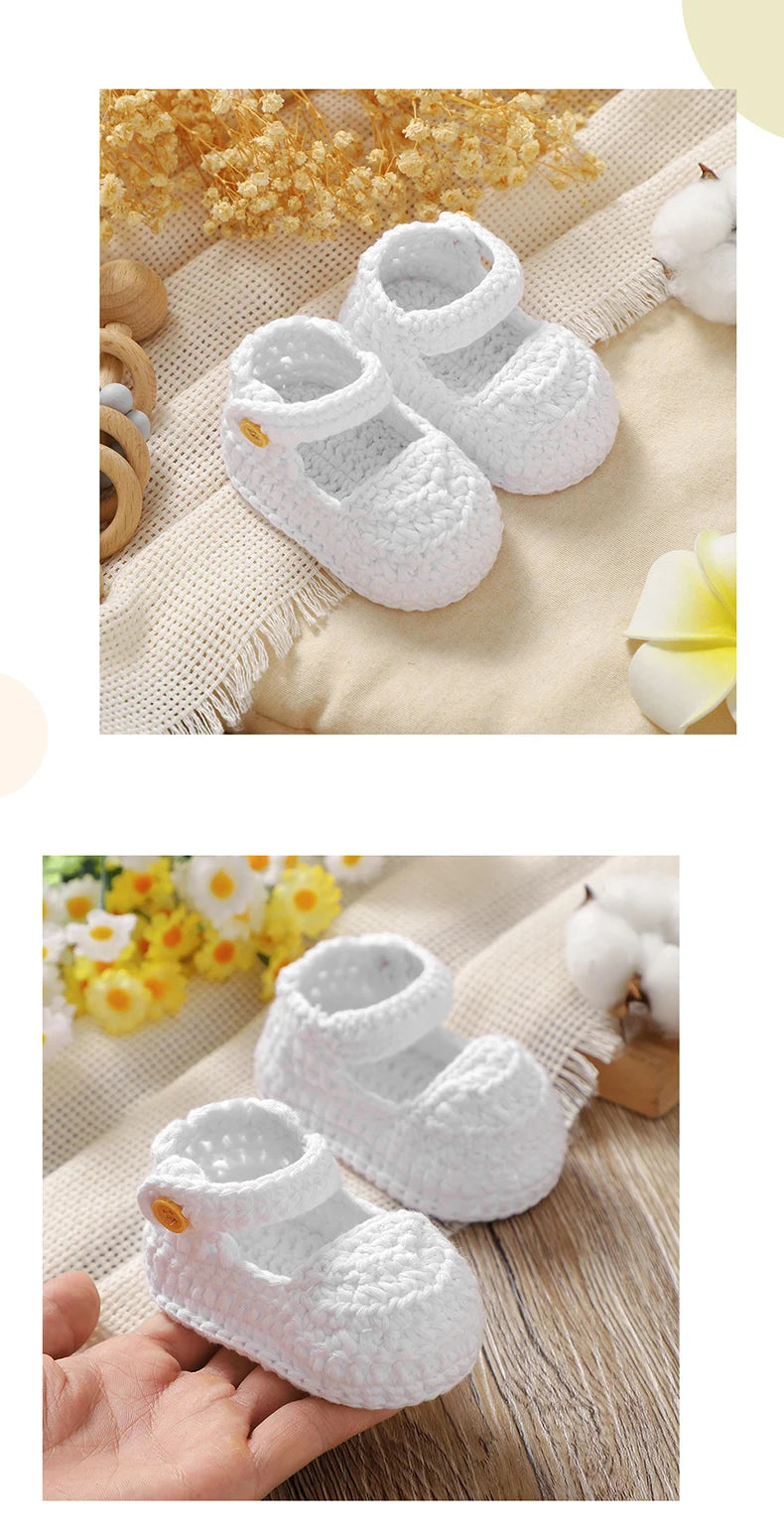 Baby Shoes 100%Cotton Knitted Newborn Boy Girl First Boots Fashion Solid Infant Footwear 0-18M Breathable Cute Shallow Seasonal