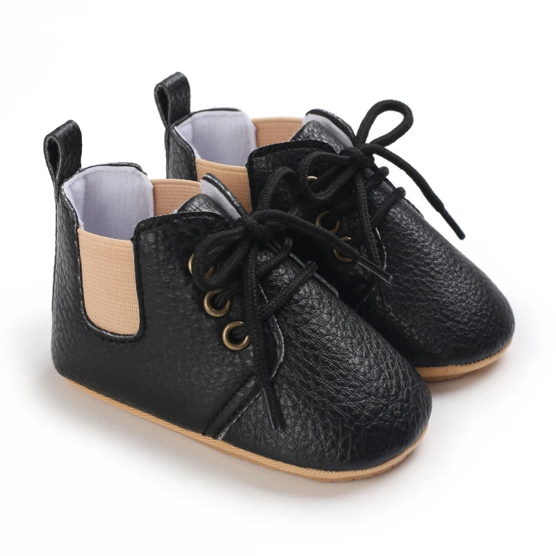 New Baby Shoes Retro Leather Boy Girl Shoes Multicolor Toddler Rubber Sole Anti-slip First Walkers Infant Newborn Moccasins