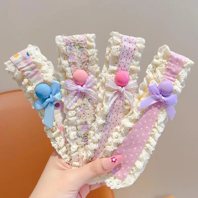 Baby 1/3Pcs Sweet Headbands for Girls with Bangs Stickers Princess Beautiful Hair Finish