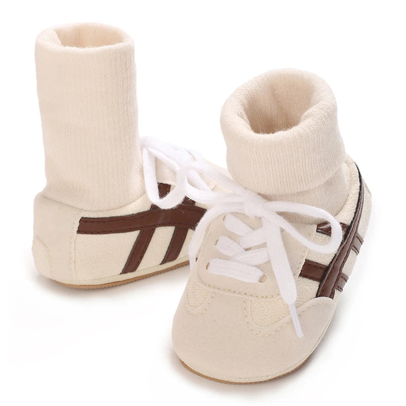 Zapatos de bebé de primavera y otoño para niños y niñas de 0 a 1 año, zapatos y calcetines que no se caen, suela suave antideslizante, zapatillas de 6 a 12 meses