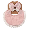 3Pcs/Set Solid Muslin Cotton Bamboo Baby Bib Tassel Lace Boy Girl Feeding Drool Saliva Towel Burp Cloth Adjustable Infant Scarf