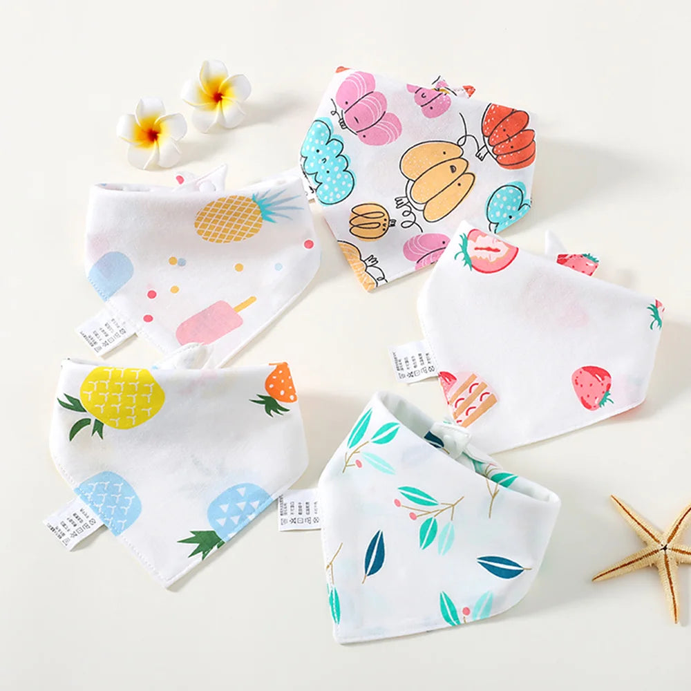 Baby Bibs For Newborn Cotton Summer Thin Saliva Towel Cotton Infant Feeding Bib Triangle Scarf Bibs Absorbent Boy Girl Apron