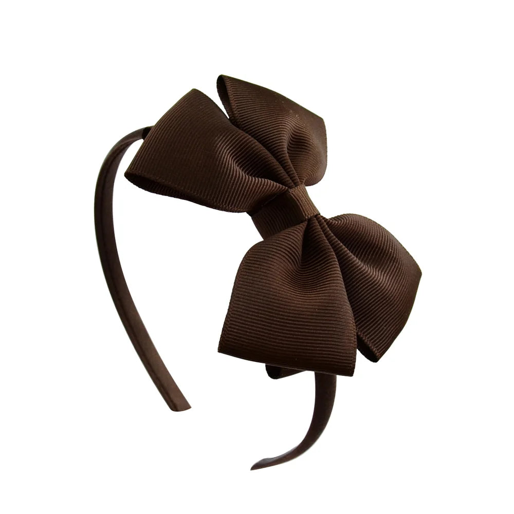 1 Piece Ribbon Handmade Hair Bows Hairbands for Baby Girls 20 Colors Cute Bowknot Solid Color Headband Headwear Hair Accessories