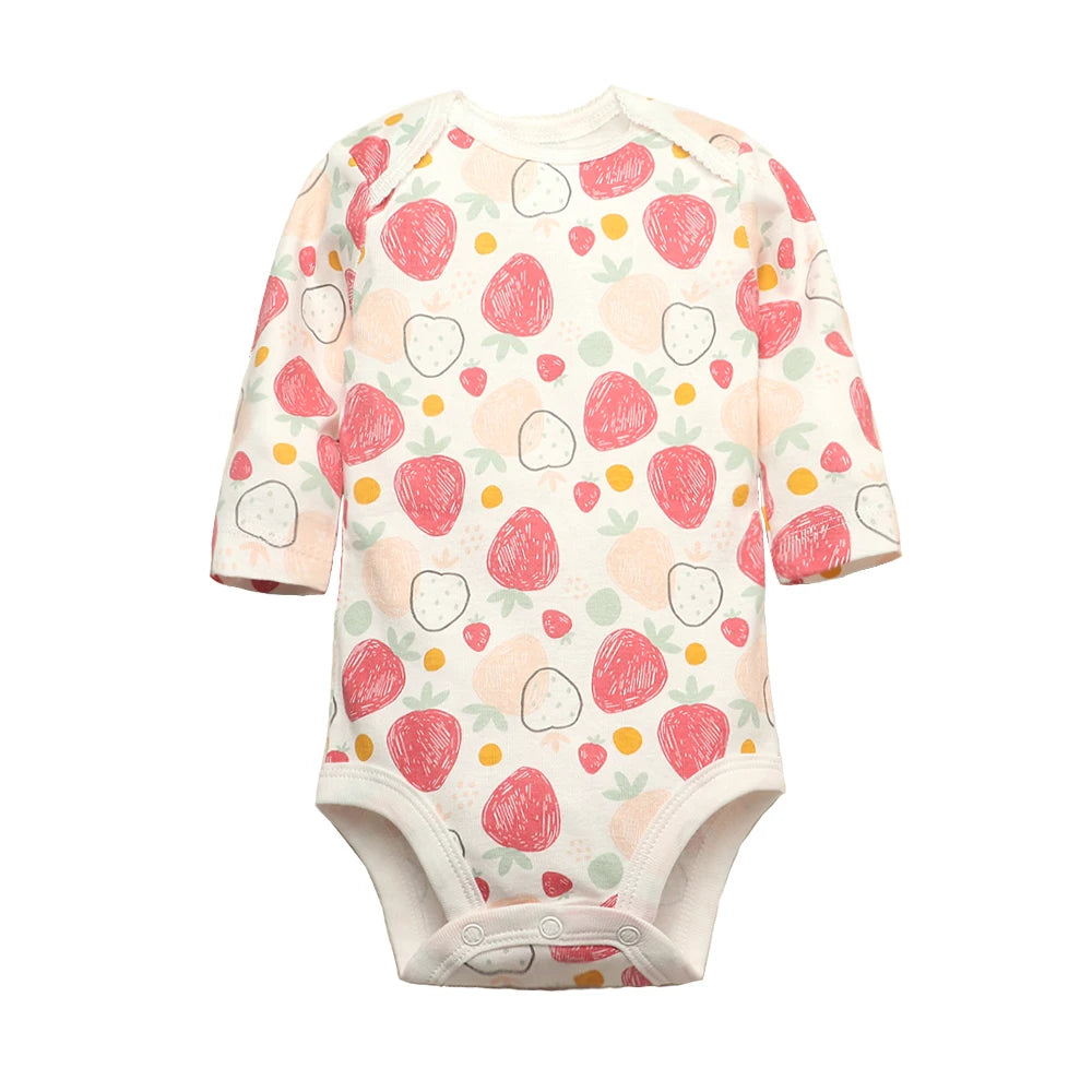 2026 Newborn Baby Girl Clothes Long Sleeve 100% Cotton 5 Pieces/Lot Baby Bodysuits Cartoon Underwear Infant Bebe Clothing 3-24M