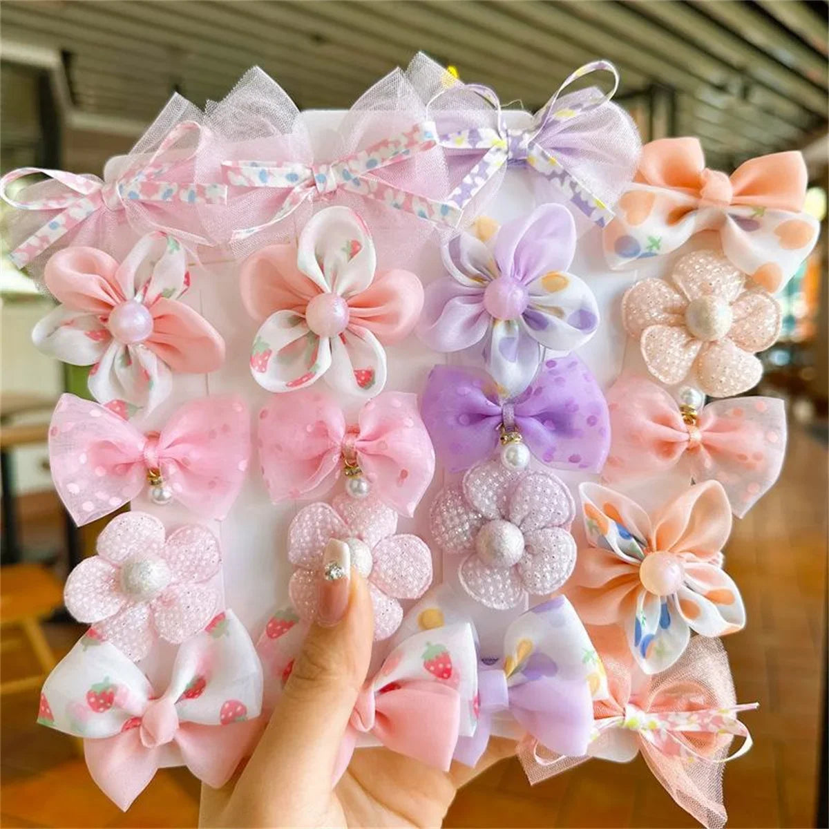 10er-Set süße Schleifen Baby-Haarspangen Spitze Blumen Kinder Mädchen Haarnadeln Haarschmuck Baby BB Clip Geschenke
