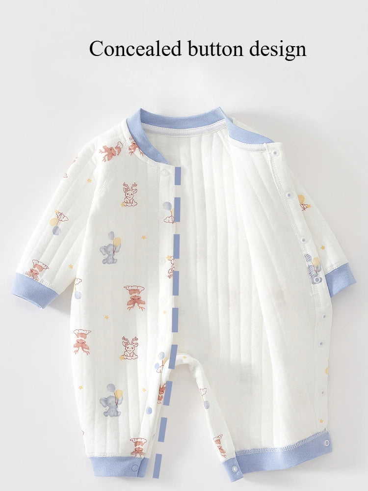 Baby Jumpsuit Clothes bodysuit Thickening Cotton  Boys Girls Cute Printed Bear Romper Infant Onesie Spring Trend 1-3-6-9-12M