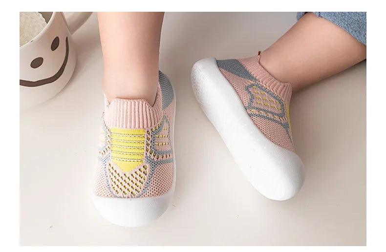 Baby Schuhe Anti-Rutsch Atmungsaktive Krabbelschuhe mit Gummisohle für Kinder Jungen Mesh-Schuhe Weiche Sohle Baby Mädchen