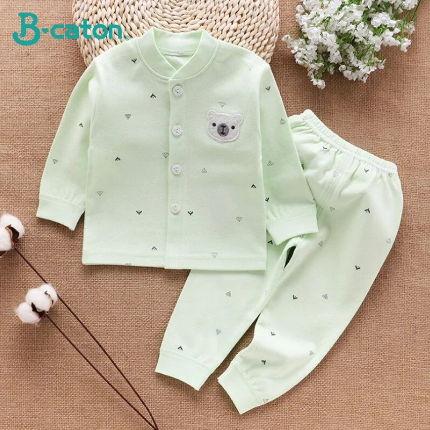 Babykleidung Unterwäsche für Kinder Oberteile Hosen Neugeborenen Pyjama Anzug Haus 100% Baumwolle Sets Jungen Mädchen Warme Herbst Kinderkleidung