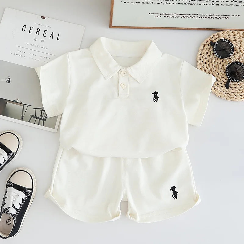 Ropa de verano para bebés, niños, camisetas y pantalones cortos, 2 unidades/juego, ropa informal para niños, chándales para niños pequeños.