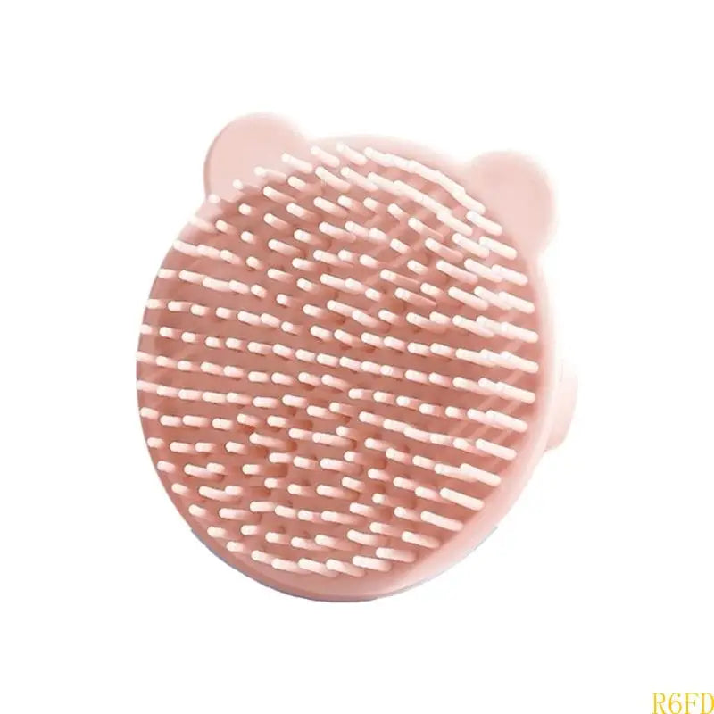 Soft Silicone Baby Hair Brush with Gentle Bristles for Infant Scalp Massage and Bath Time Comfort Lovely Bear Design