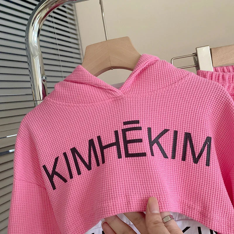 Children's Clothing Sets Letter Print Sweatshirt + Tank Top + Pants 3pcs Baby Girl Clothes for 2 To 7 Years Baby Girl Outfit Set