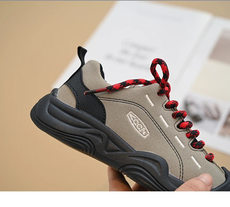 Baby Girls Boys Genuine Leather Sneakers Autumn Kids Casual Shoes Non-slip Soft Sole Infant Toddler Shoes Children Hiking Shoes