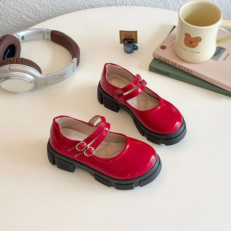 Children Leather Shoes for Girls 2025 Spring Autumn New Fashion Korean Style Soft Bottom Anti-slippery Versatile Mary Jane Shoes