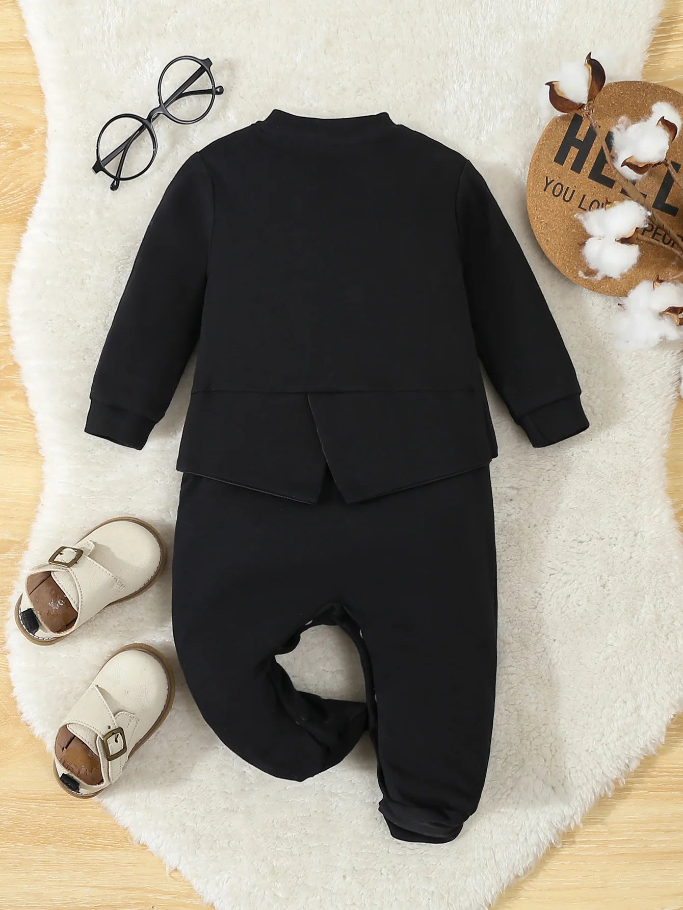 Herbst Baby Strampler Baumwolle Gentleman Overall Fußbedeckter Strampler Prinzenkostüm Baby Jumpsuits Jungen Festliche Kleidung für 0-12M