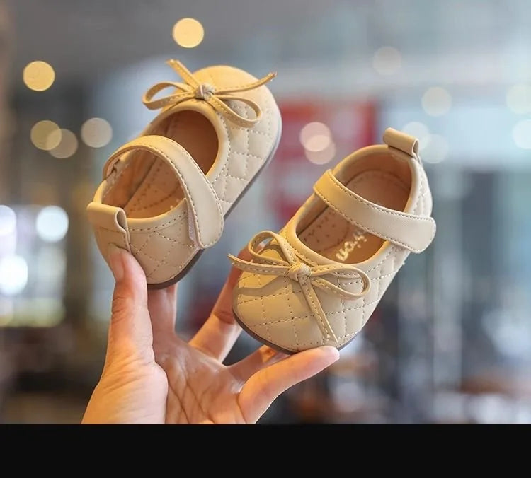 New Summer Toddler Single Shoes Baby Outdoor Learning Shoes Fashionable Girl Baby Bow Dress Shoes Children Non-Slip Casual Shoes