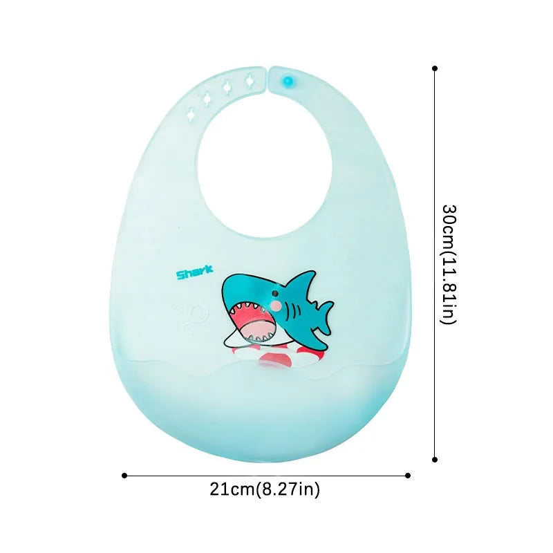 Cute Cartoon Animal Baby Bibs Soft Silicone Waterproof Boy Girl Feeding Burp Cloths 0-6 Years Kids Saliva Towel