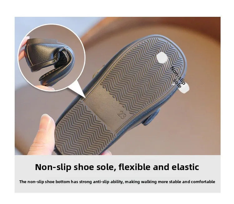 Boy Leather Shoe Fashion Solid Color Versatile Kids School Causal Single Shoes Breathable Non-slip Children Slip-on Flat Loafers