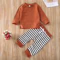 0-24months Boys infant Clothing Set Solid Brown shirt Top Pants Outfits for baby boys