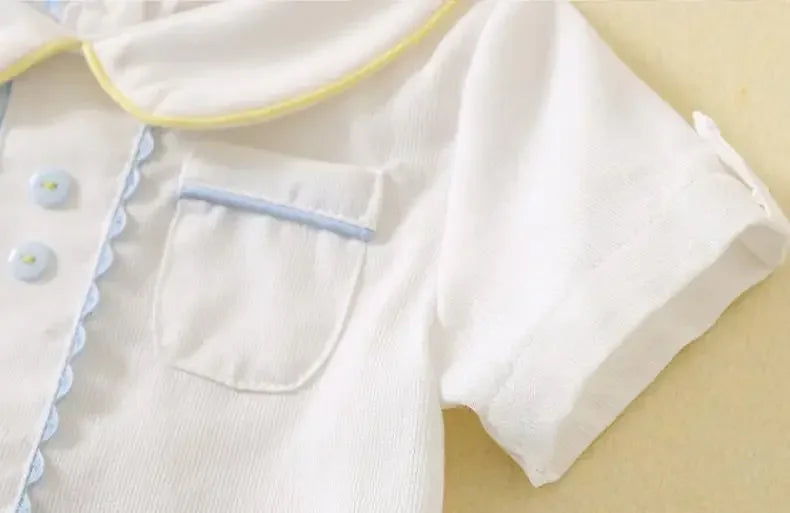 Spanish Toddlers Clothing Baby Boys Clothes Boutique Sets Outfit White Shirt Short 2pcs Plaid Pants Children Costume Kids Casual
