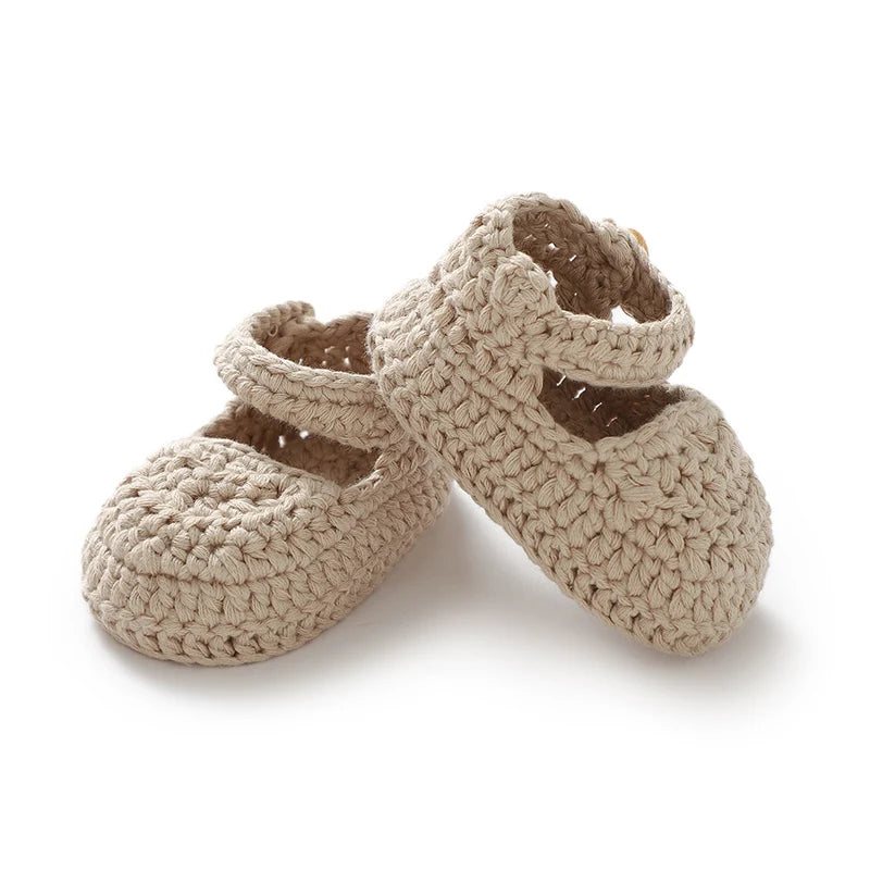 Newborn Baby Girl Shoes 0-1Y Fashion Pure Color Knit Infant Anti-Slip Soft Soled First Walkers Children Winter Walking Prewalker
