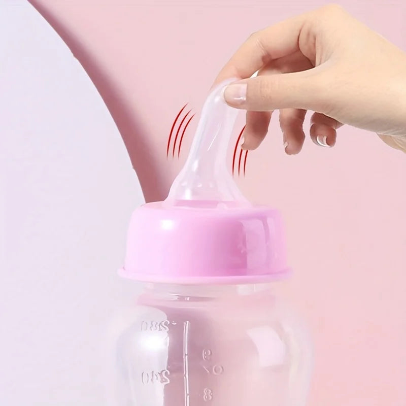 Baby feeding bottle, Newborn bottle, without handle, with the cartoon parttern, Four color